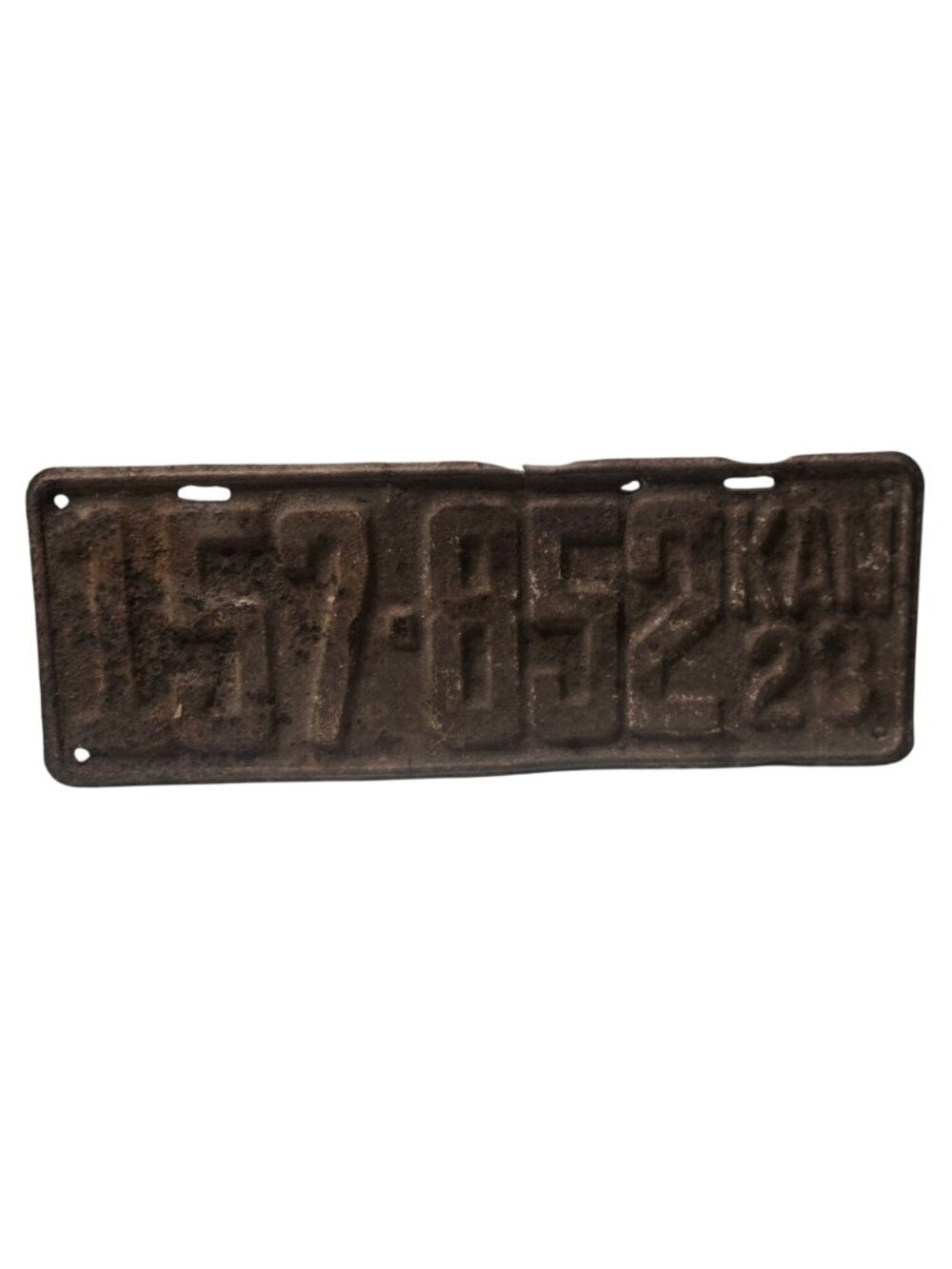 Vintage 1928 Kansas Embossed Metal License Plate Antique Rustic Decor 15" WORN